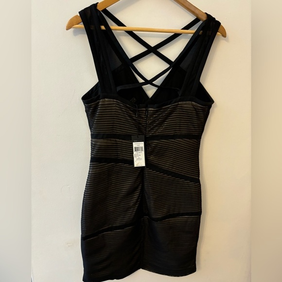 NWT BCBGmaxazria Sven Cross Strap Corseted Bandage Mini Dress - Picture 11 of 12